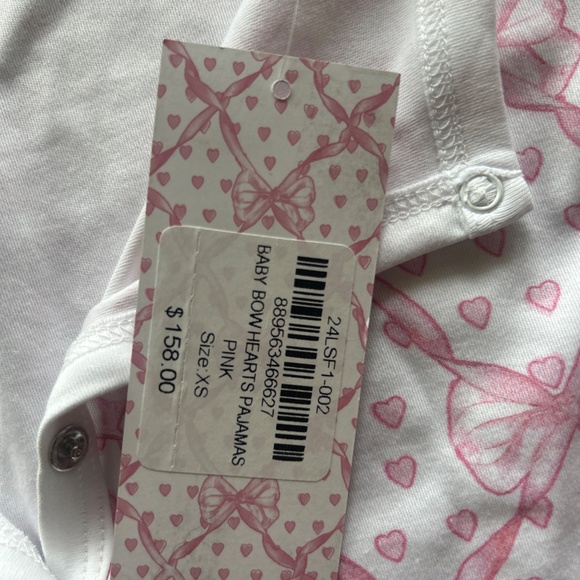 Baby Bow Hearts Pajamas NWT - Picture 9 of 11